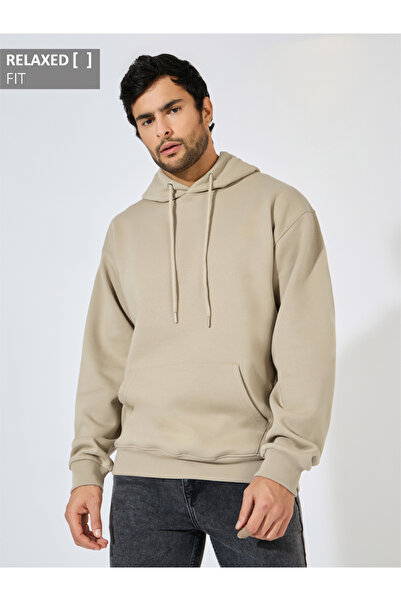 Styli Relaxed Fit Fleece Hoodie with Kangaroo Pocket