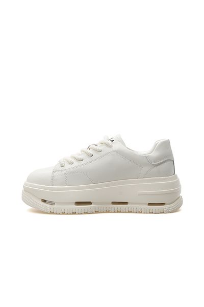Lufian Pantofi sport casual damă din piele naturală - alb 25 ani 121230007   Z