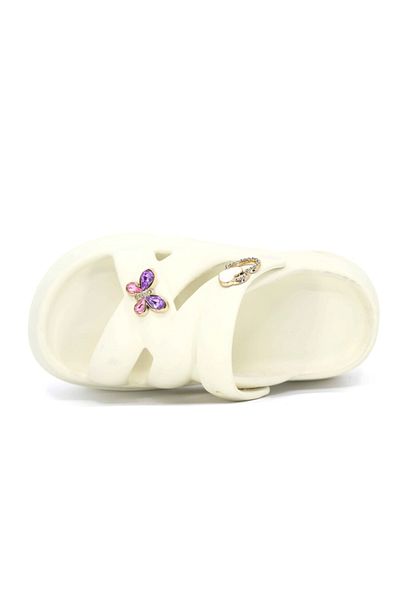 Riva Shoes Girls' Sandals Pool Beach Vacation Casual Summer Comfortable Non-Slip Sole Butterfly Detailed Slippers