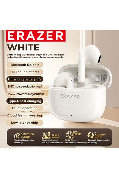 Choice White Erazer Xt69pro Bluetooth Earphones In-ear Earbuds Tws Wireless Headphones Game Low Latency Blu