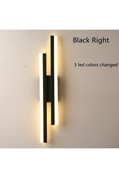 JOYINLED Black right Tri-color LED Bedroom Wall Lamp Wall Sconces Copper Line Pipe Acrylic Lampshade Indoor L
