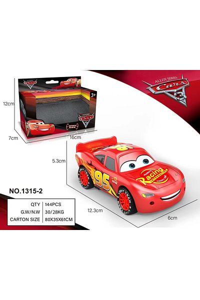 Disney 3rd generation Disney Cartoon Cars Alloy Car Lightning Mcqueen Original Model 3d Light Music Pull Ba