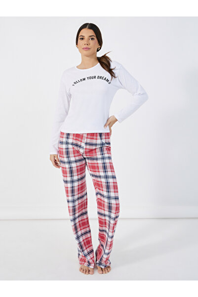 Styli طقم بيجاما وقميص بأكمام طويلة وطبعة شعار Dreams