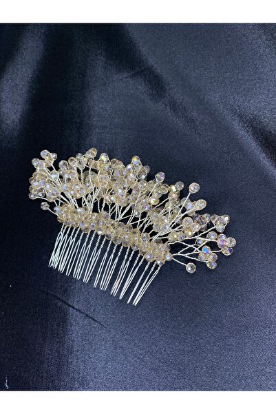 Butik El Yapımı Kristal Taşlı Tarak ,Saç Aksesuarı Nişan Nikah Söz Gelin Tacı