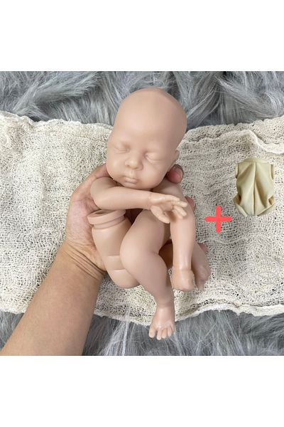 MRB Kit With Cloth Body 12 Inches Mini bebe reborn kit Luna Reborn Baby Vinyl Doll Kit Unpainted Unassem