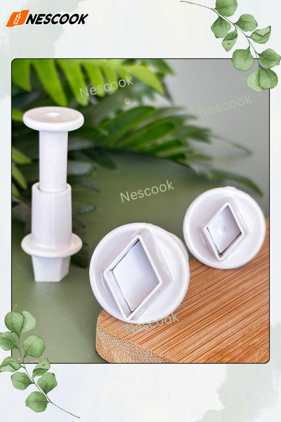 Neskuk 3Pcs Small Rhombus Shaped Press Cutter / Cookie Mold / Candy Dough Cutter
