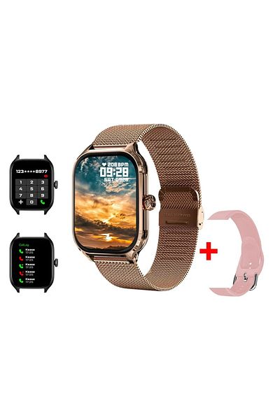 LAXASFIT Pink ML H9 New Smart Watch 2.01 Inch HD Display Answer Make Call Message Preview Sport Modes DIY Dia