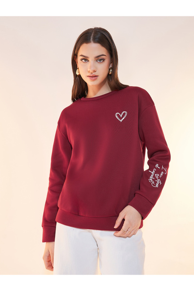 Styli Text Print Round Neck Sweatshirt