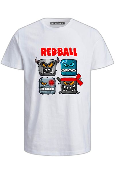 Efendioğlu Design Tricou pentru copii din bumbac cu mânecă scurtă cu imprimeu Red Ball