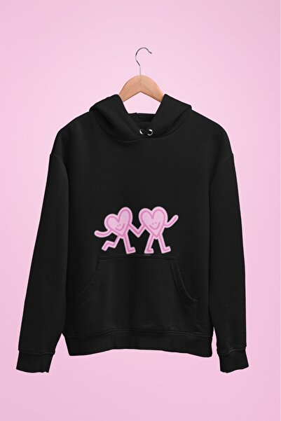 Butik Hanorac unisex cu mânecă lungă, cu 2 fire, CEP TOP HAND IN HAND HEARTS Transfer B cu imprimeu K cu glugă