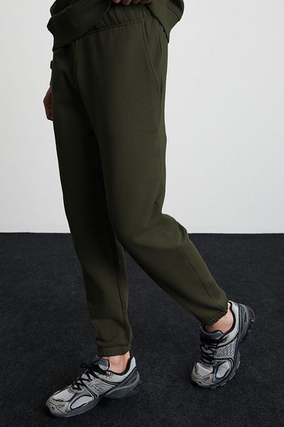 ruNadeS Unisex Χακί Jogger Φούτερ - Κανονική εφαρμογή, Άνετες βαμβακερές τσέπες με 3 κλωστές