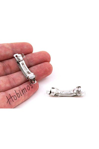 Hobimos 10 buc. Închidere automată din metal de culoare argintie de 4 cm