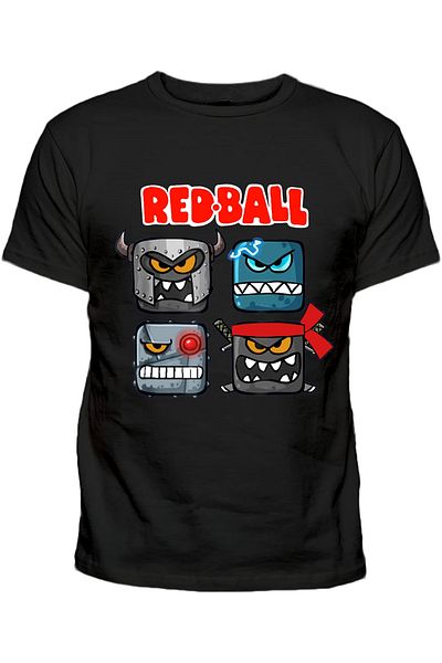 Efendioğlu Design Red Ball Printed Cotton Short Sleeve Children's T-Shirt
