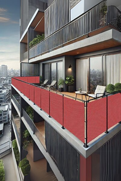 sizenelazım 90cm x 2.5m  Kiremit  Balkon Bahçe Çit Brandası  Su İtici, UV Kor...