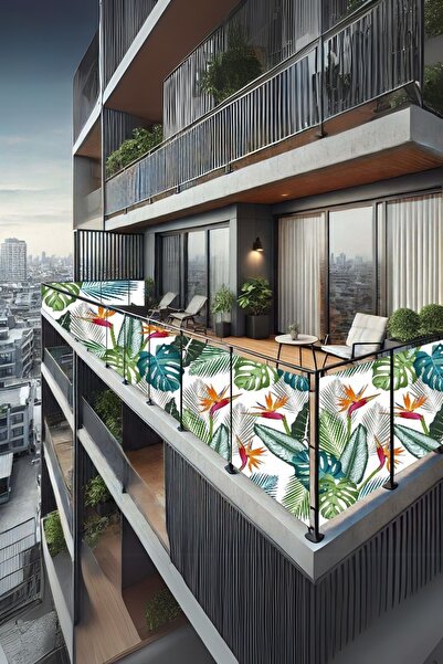 sizenelazım 50cm x 8m  Balkon Bahçe Çit Brandası  Su İtici, UV Koruyucu, Deko...