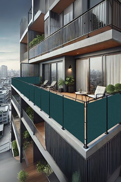 sizenelazım 50cm x 3m  Yeşil   Balkon Bahçe Çit Brandası  Su İtici, UV Koruyu...