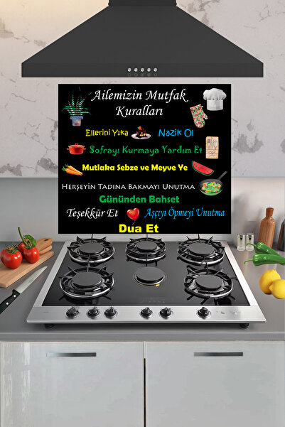 CONCEPT CAM Ocak Arkası Cam Koruyucu, Tezgah Ankastre Arkası Koruyucu, Isıya ...