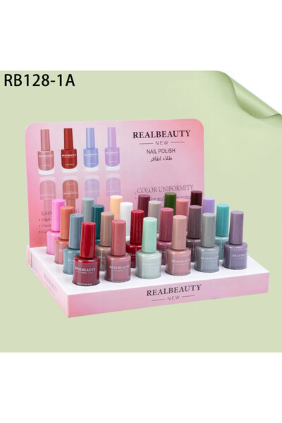 real beauty طلاء اظافر 24 قطعة متعدد الألوان