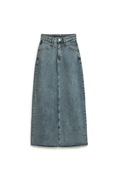 praye Fusta de denim cu ciucuri lungi Blugi vintage