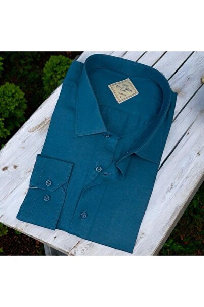 EREN STYLE Pamuk paketa tamnoplave muške košulje dugih rukava (uzorak Slim fit)