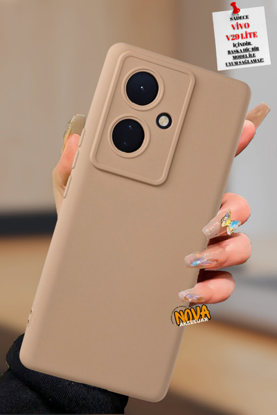 cepmoda Vivo V29 Lite Lansman Telefon Kılıfı Soft doku içi Süet Tam kavrama k...