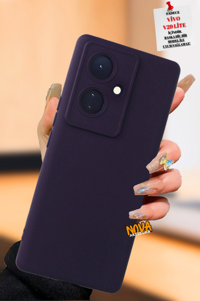 cepmoda Vivo V29 Lite Lansman Telefon Kılıfı Soft doku içi Süet Tam kavrama k...