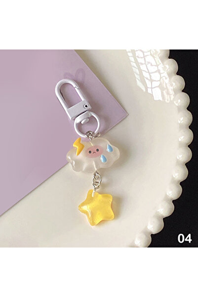 Choice 04 سلسلة مفاتيح على شكل نجمة سحابية كرتونية لطيفة على شكل نجمة خماسية ...