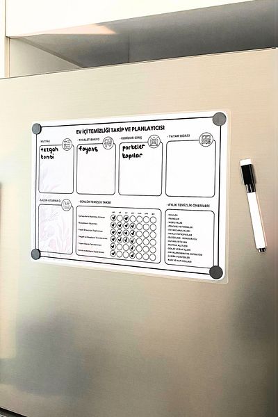 caps Indoor Cleaning Tracker and Planner - Refrigerator Top Magnet Planner