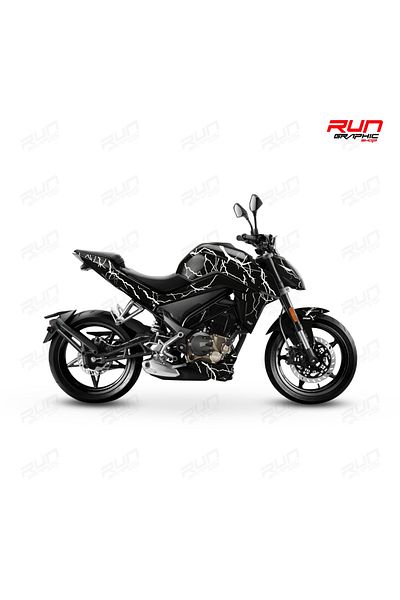 Run Grafik Shop CFMOTO NK250 - Set de stickere pentru kit complet de caroserie Flash Design
