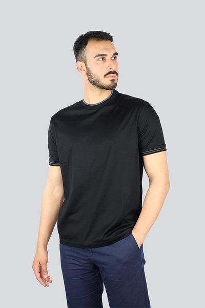 PAUL&SHARK Summer Men's Yüzgeci Detailed Black T-Shirt with Crow