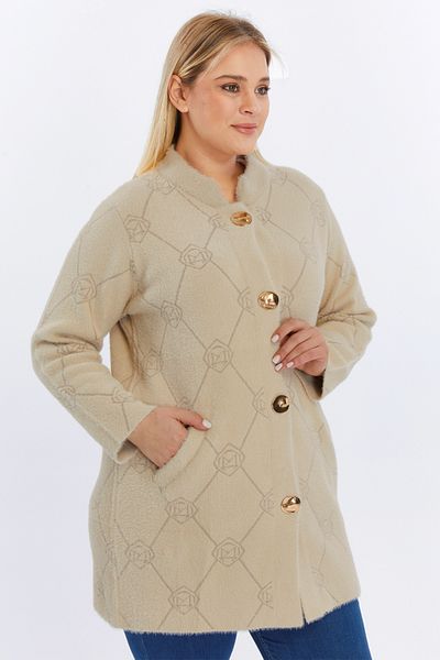 Laden Knitwear Coat Large Size Women's Bearded Woolen Very Thick High Quality Mother Long Winter Cardigan