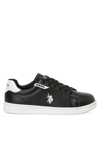 U.S. Polo Assn. Plain White Black Unisex Casual Sneaker
