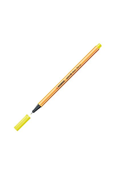 Stabilo Point 88 0.4 mm Fineliner Pen, Fluorescent Yellow Metal Backed Tip, Hexagonal Design