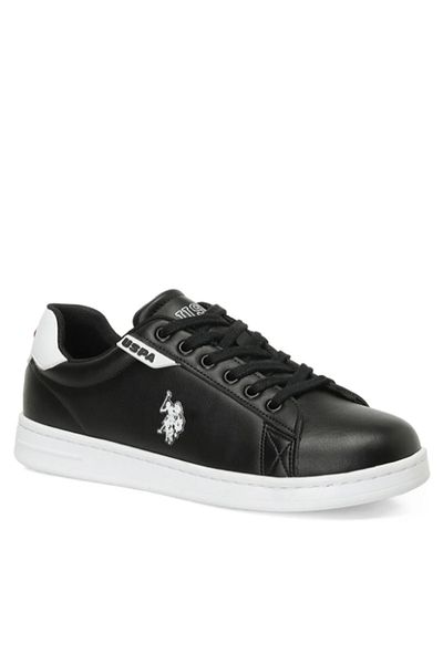 U.S. Polo Assn. Plain White Black Unisex Casual Sneaker