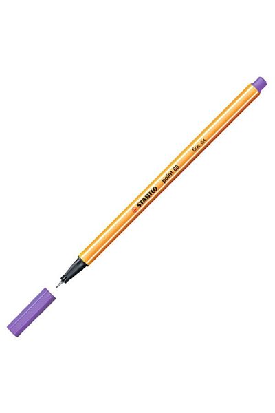 Stabilo Purple Fineliner Pen with 0.4 mm Tip, Hexagonal Design with Metal Backing