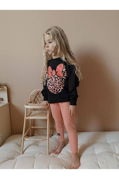 RAPAPA Girl's Leopard Pattern Ribbed Tights Girl's Suit 1631S