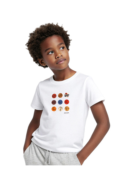 Klotho MAIA Boy's White Color Basketball Detailed T-Shirt