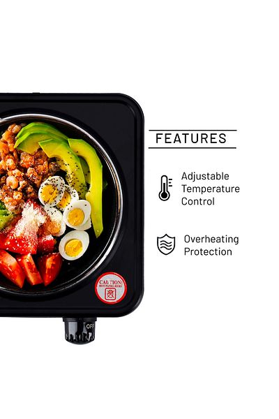 Olsenmark Single Burner Electric Hot Plate 1000 W Omhp2278 Induction Cooker