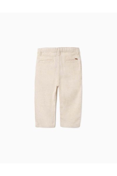 Ziddy Linen Trousers for Baby Boys, Beige