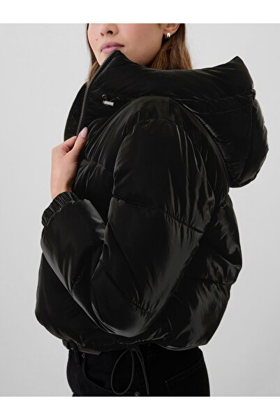 GAP Kadın Siyah ColdControl Crop Puffer Şişme Mont