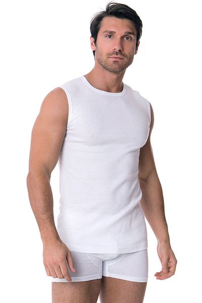 DOREA Men's White 5 Pieces Ribbed Sleeveless O Neck Undershirt