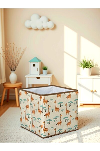 PH Prendi Home Griaffe 2 Patterned Coverless Multi-Purpose Organizer Toy Storage Box 30X30X30