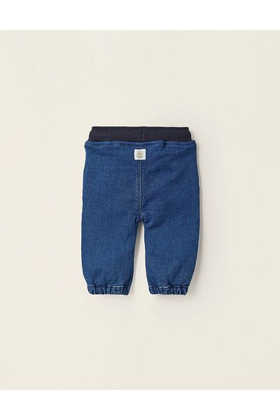 Ziddy Jeans with Snap Buttons at the Crotch for Newborn Babies, Blue