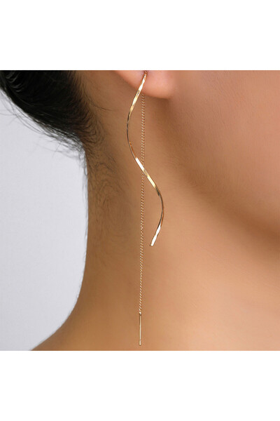 Choice Gold 1 Pair Fashion Long Tassel Threader Earrings For Women Simple Lon...