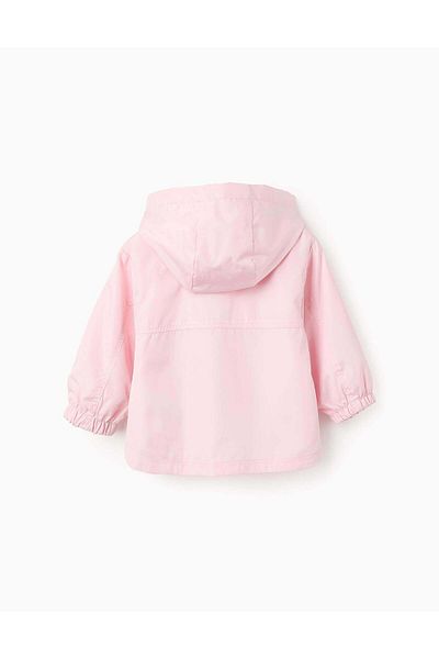 Ziddy Hooded Windbreaker Jacket for Baby Girls, Pink