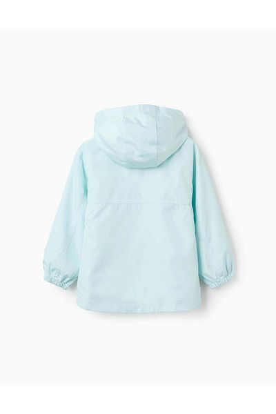 Ziddy Hooded Windbreaker for Girls, Aqua Green