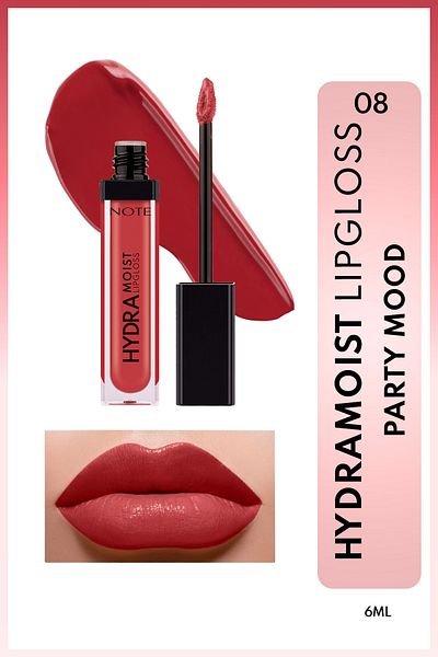 NOTE Hydramoist Lipgloss Moisturizing Lip Gloss - 08 Party Mood - Red