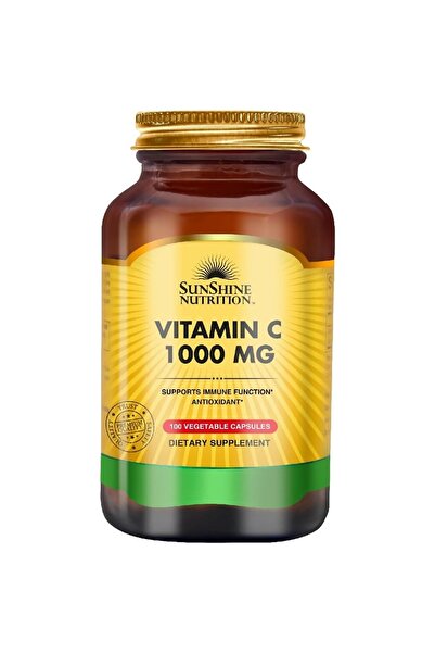 Sunshine Nutrition فيتامين سي 1000 ملغ، يدعم وظيفة المناعة - 100 كبسولة نباتية