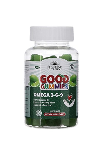 Sunshine Nutrition التغذية حلوى جيلاتينية غنية بأوميغا 3-6-9 - بنكهة الليمون، 60 وحدة
