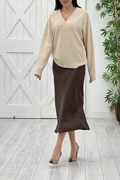 Act Pepicino Kids&Boutique Acı Kahve Saten Verev Etek 15026